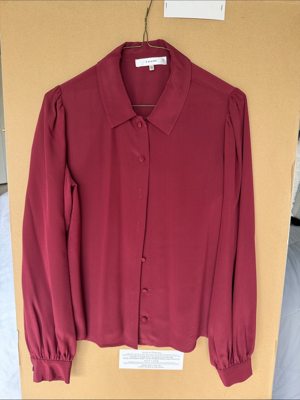 Frame Denim Burgundy Button-Front Long-Sleeve Shirt